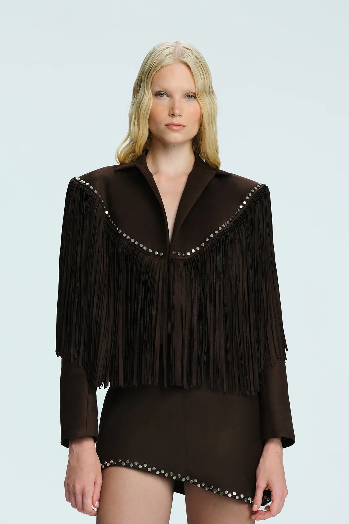 SPRING AFFAIR ASYMMETRIC FRINGED JACKET