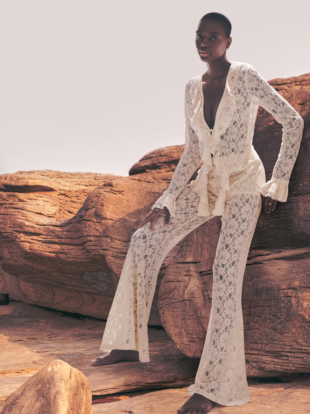 NAIVE DELICA FRILL PANTS