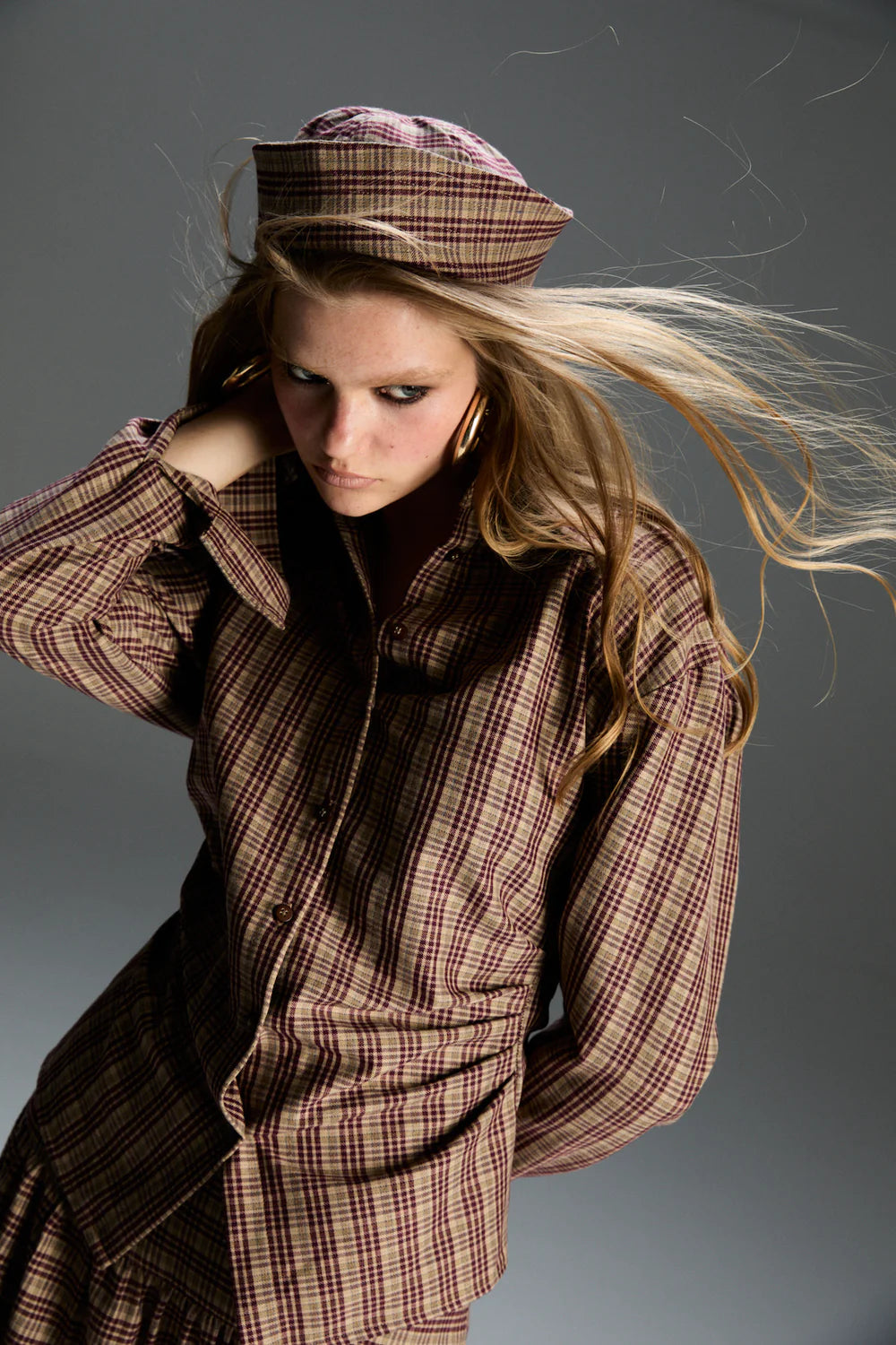 FEEMUSE FLORA PLAID HAT