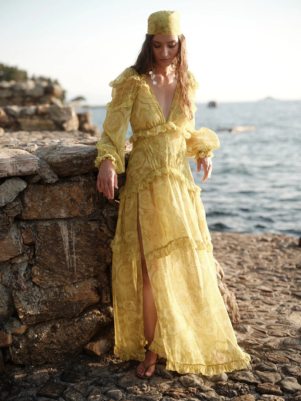 SPRING AFFAIR CITRINE MIRAGE MAXI DRESS