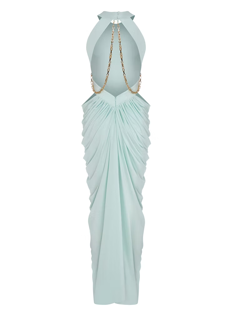 EMEL İSMAİLOĞLU HALTER-NECK MAXI DRESS