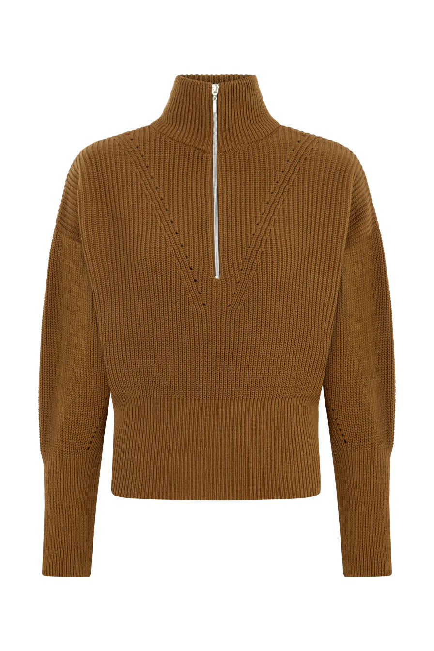 NEW IN ZIP-UP HIGH-NECK SWEATER