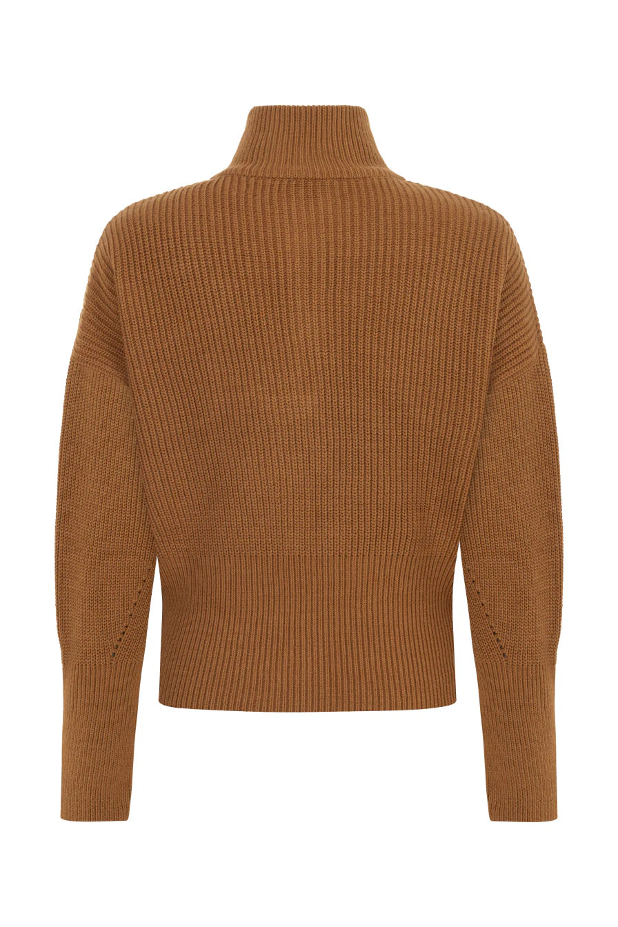 NEW IN ZIP-UP HIGH-NECK SWEATER