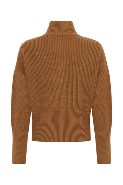 NEW IN ZIP-UP HIGH-NECK SWEATER