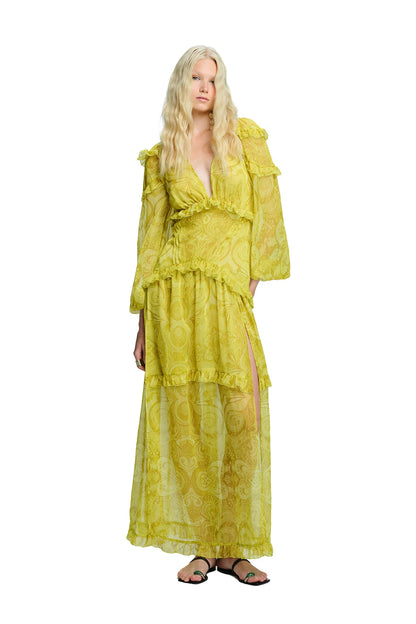 SPRING AFFAIR CITRINE MIRAGE MAXI DRESS