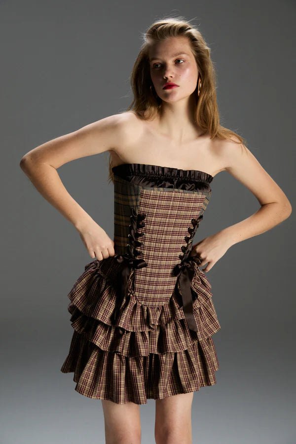 FEEMUSE MIA PLAID SKIRT