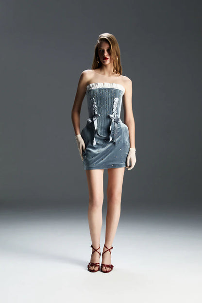 FEEMUSE GLORIA VELVET CORSET SET