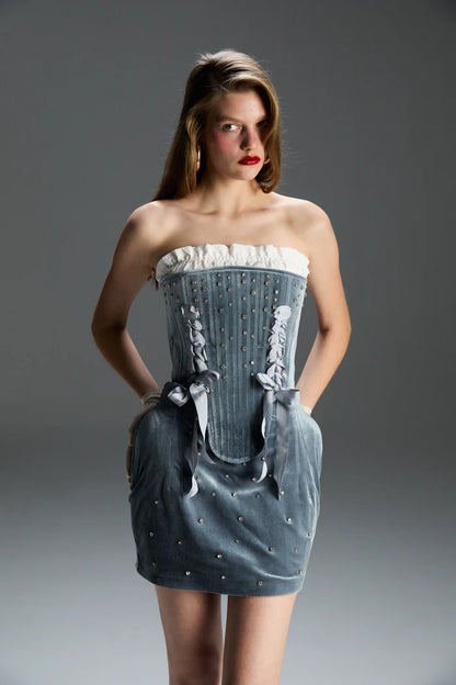 FEEMUSE GLORIA VELVET CORSET SET