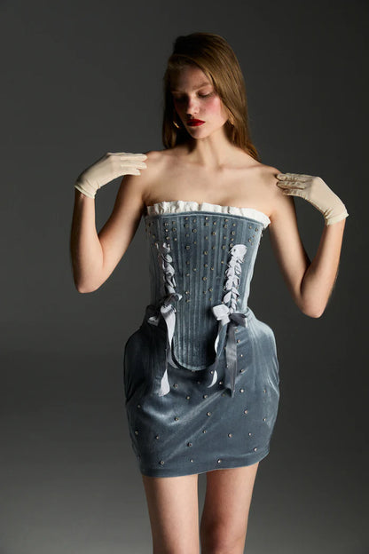 FEEMUSE GLORIA VELVET CORSET SET