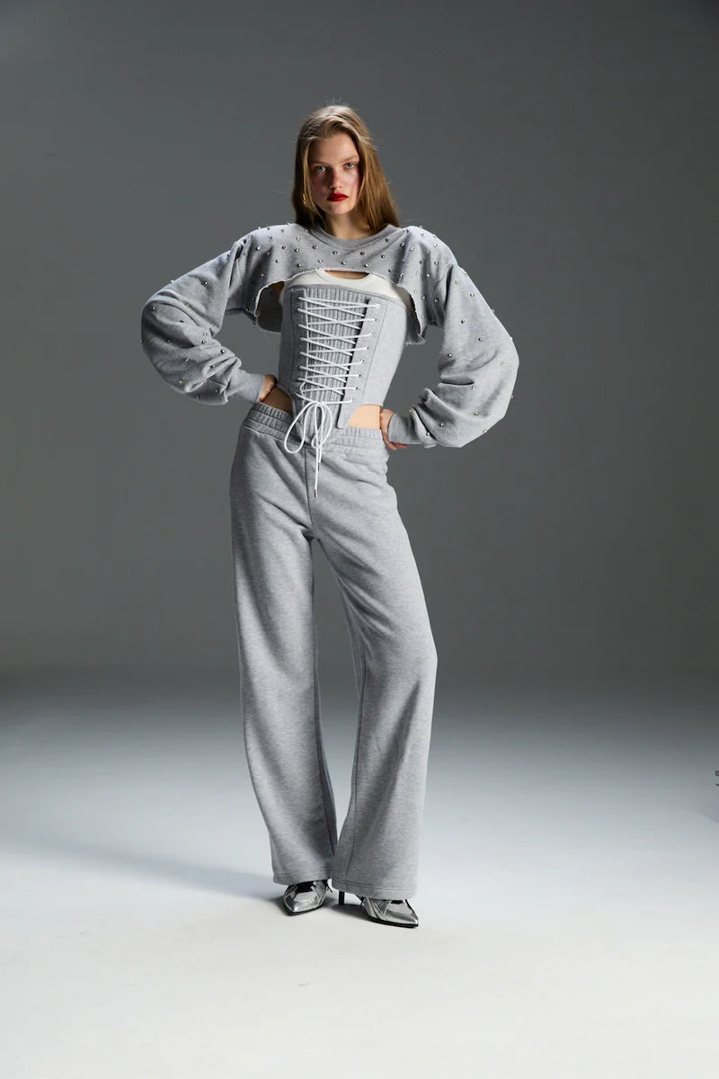 FEEMUSE LUNA CROP SWEATSHIRT