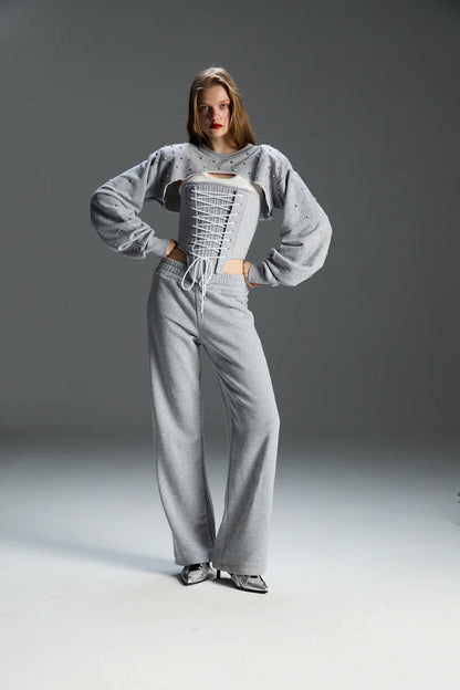 FEEMUSE LUNA CROP SWEATSHIRT