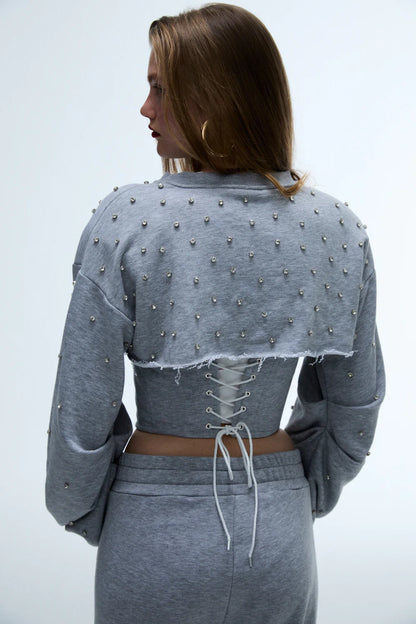 FEEMUSE LUNA CROP SWEATSHIRT