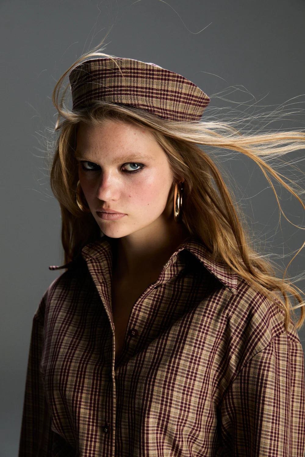 FEEMUSE FLORA PLAID HAT