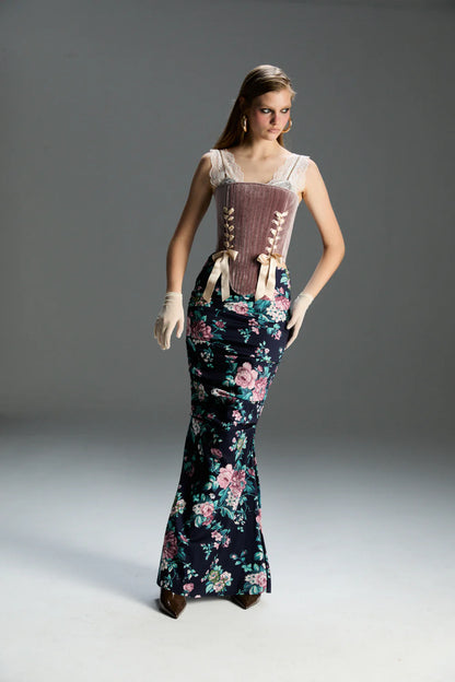 FEEMUSE MARIE DUSTY ROSE CORSET SET