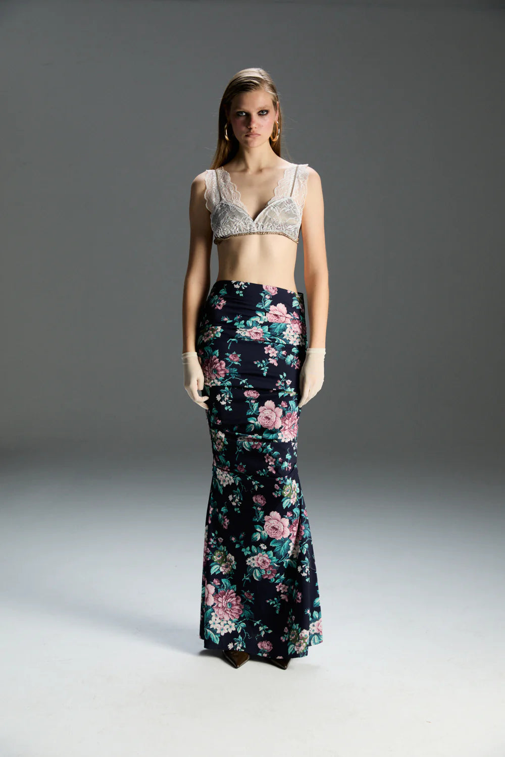 FEEMUSE SHELL FLORAL SKIRT