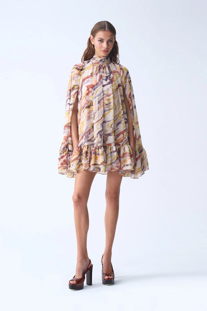 NAIA SOFIA MINI CAPE DRESS