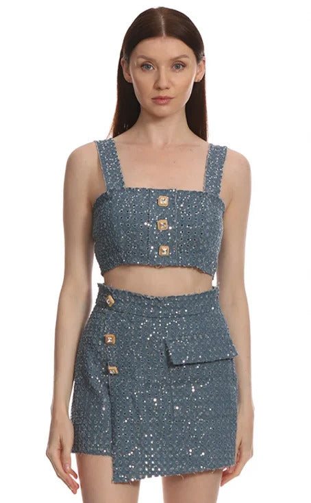 EMEL İSMAİLOĞLU SEQUINED TOP