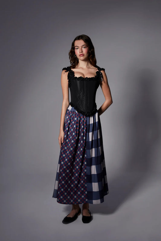 FEEMUSE AMELIA PLAID SKIRT