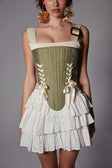 FEEMUSE EVA IN KHAKI CORSET SET