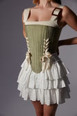 FEEMUSE EVA IN KHAKI CORSET SET