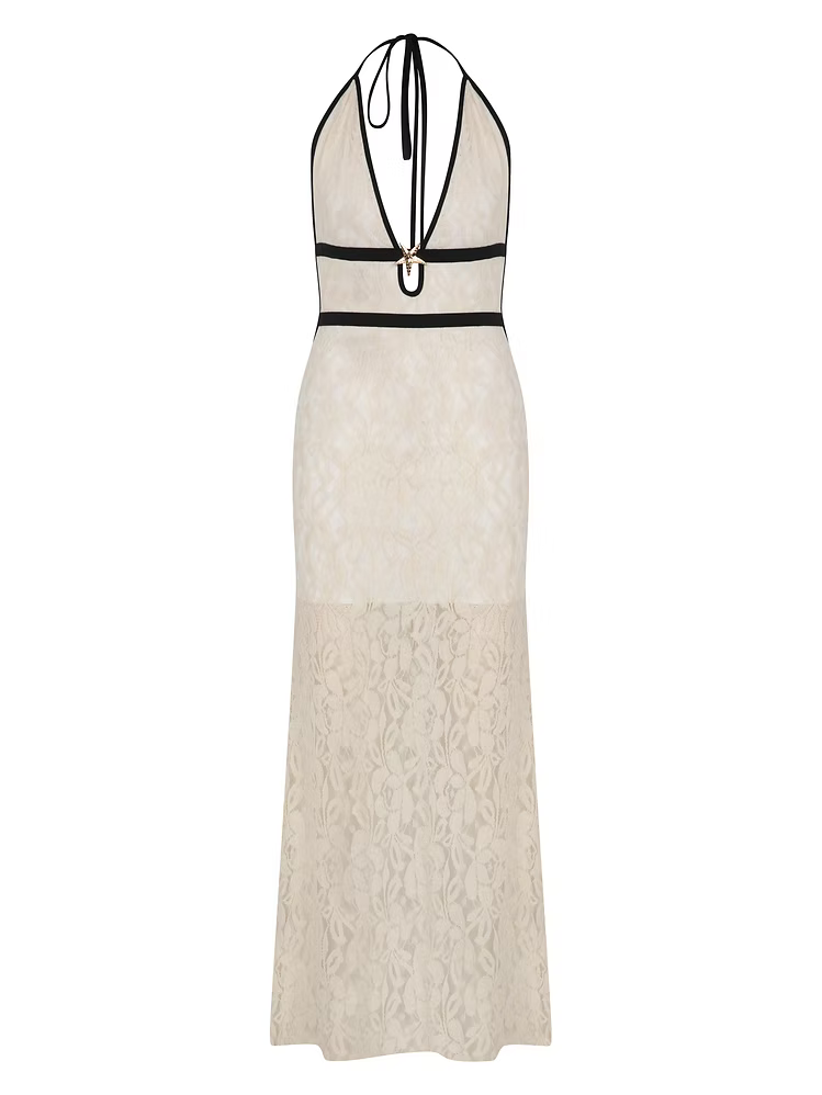 EMEL İSMAİLOĞLU HALTER-NECK MAXI DRESS