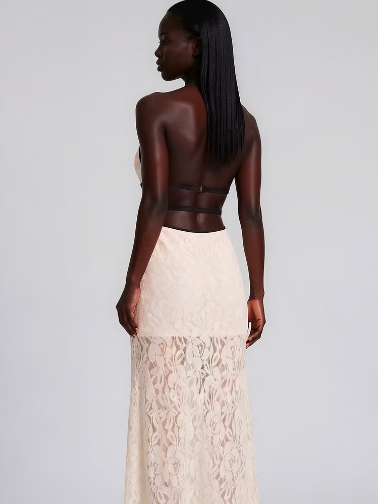EMEL İSMAİLOĞLU HALTER-NECK MAXI DRESS