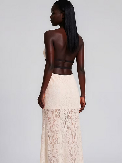 EMEL İSMAİLOĞLU HALTER-NECK MAXI DRESS