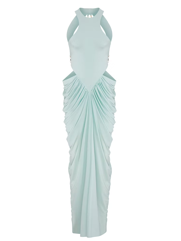 EMEL İSMAİLOĞLU HALTER-NECK MAXI DRESS