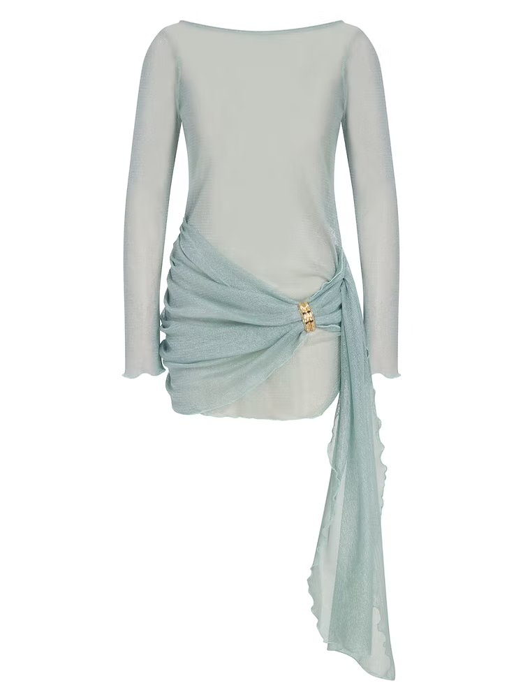 EMEL İSMAİLOĞLU TIE-WAIST MINI DRESS