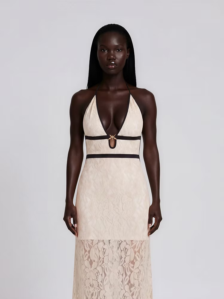 EMEL İSMAİLOĞLU HALTER-NECK MAXI DRESS