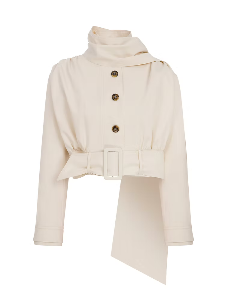EMEL İSMAİLOĞLU BELT & SCARF DETAIL JACKET