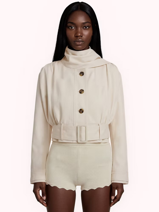 EMEL İSMAİLOĞLU BELT & SCARF DETAIL JACKET