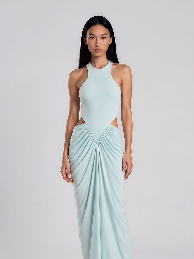EMEL İSMAİLOĞLU HALTER-NECK MAXI DRESS