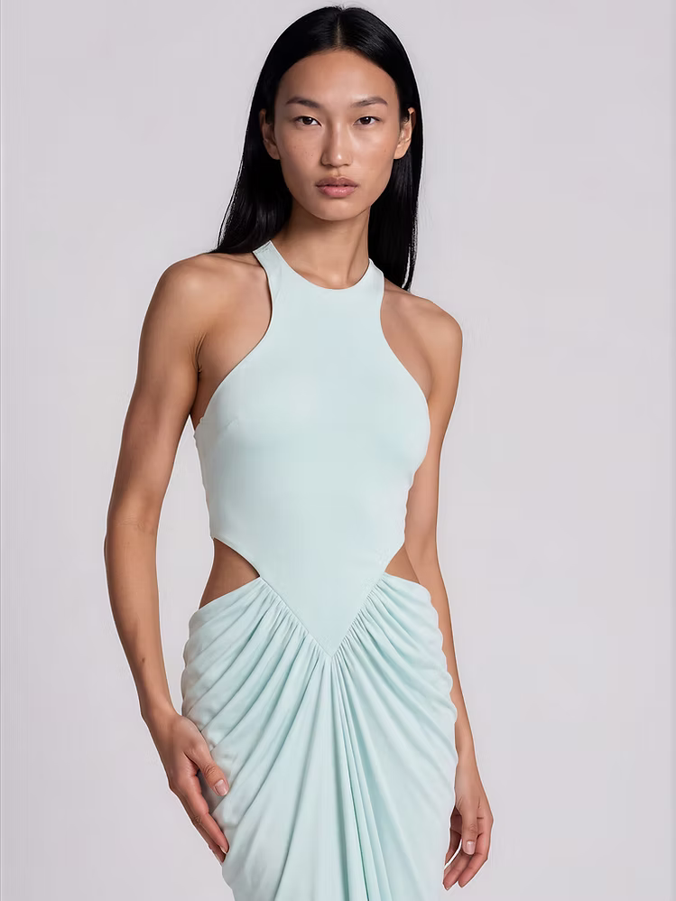 EMEL İSMAİLOĞLU HALTER-NECK MAXI DRESS