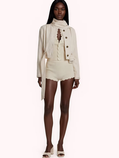 EMEL İSMAİLOĞLU BELT & SCARF DETAIL JACKET