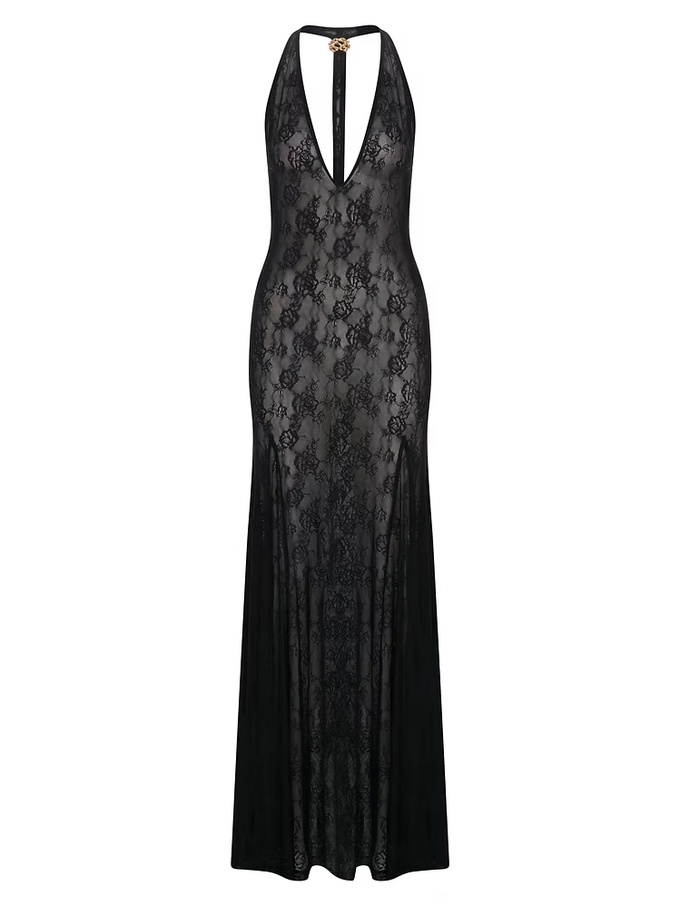 EMEL İSMAİLOĞLU OPEN-BACK LACE MAXI DRESS