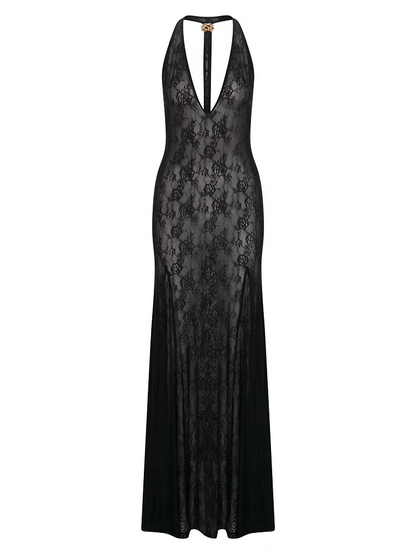 EMEL İSMAİLOĞLU OPEN-BACK LACE MAXI DRESS