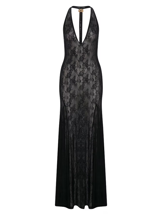 EMEL İSMAİLOĞLU OPEN-BACK LACE MAXI DRESS